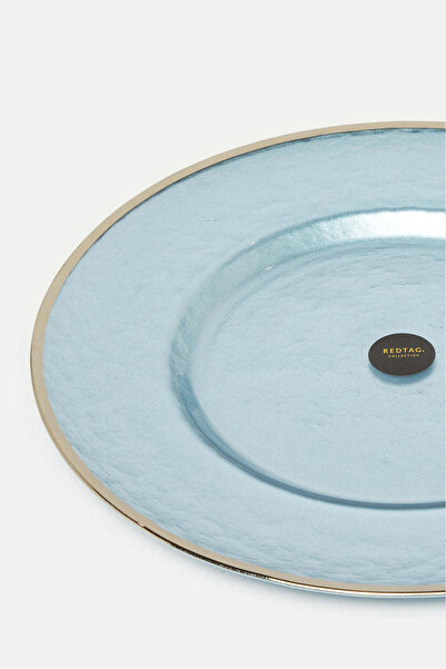 REDTAG Blue Glass Charger Plate With Silver Rim