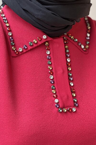 Ghisa Shirt Collar Collars Colorful Stone Knitwear Tunic