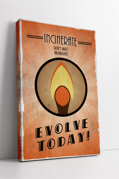 KOSS Dijital Pictură pe pânză Incinerate Propaganda Design de banner retro Evolve Today Artă de perete vintage