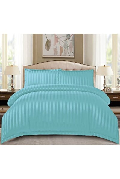MHR Double Fitted Bedding Set, 4 pcs, Damask Cotton, 180x200/200x230, Turquoise