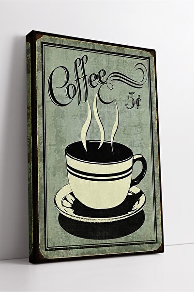 KOSS Dijital Model decorativ din pânză cu ilustrație retro de cafea, design vintage pentru ceașcă de cafea, pictură de bucătărie