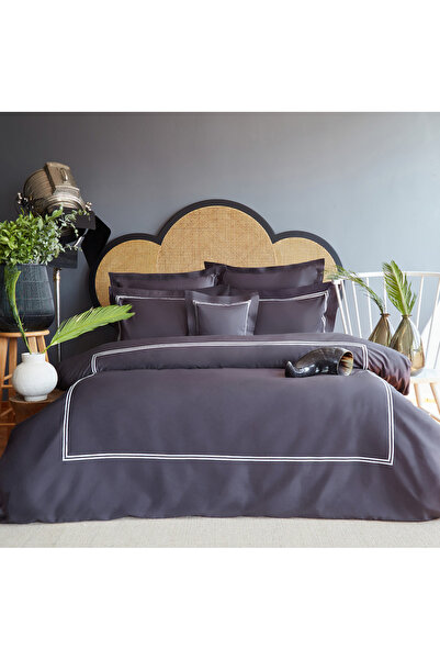 miemaison طقم غطاء لحاف فاخر من قماش ميلانو أنثراسايت 120 خيط - مقاس كينج