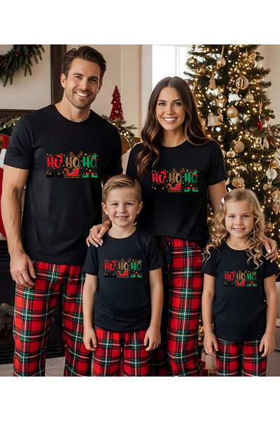 ASELİNDA Ho Ho Ho με τύπωμα Χριστουγεννιάτικο μπλουζάκι-Οικογενειακό μπλουζάκι (προσθέστε προϊόντα για να δημιουργήσετε συνδυασμούς)
