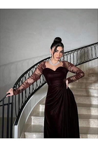 LMAURA Elegant Korean velvet evening dress