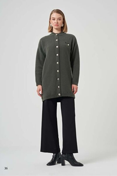 Nuss Basic Angora Cardigan with Front Snaps