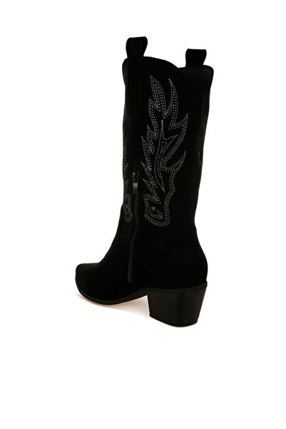 london Rag Women Embroidery Detail Cowboy Boots in black