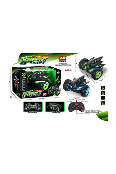 Toysea 2.4G RC Stunt Car with 360° Rotation, LED Lights, Double-Sided Flip, USB Charging, Rechargeable
