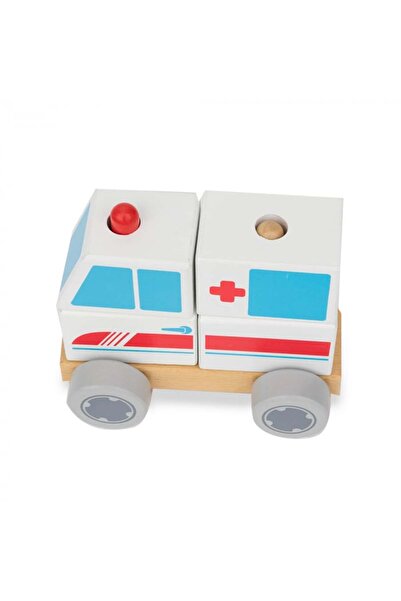 Nurio Wooden Construction Blocks - Ambulance Type -