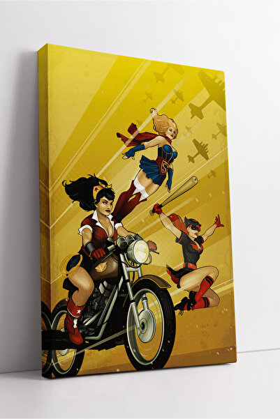 KOSS Dijital Wonder Woman Supergirl Batgirl Retro DC Comics Tablou Canvas Decor de perete cu supereroine