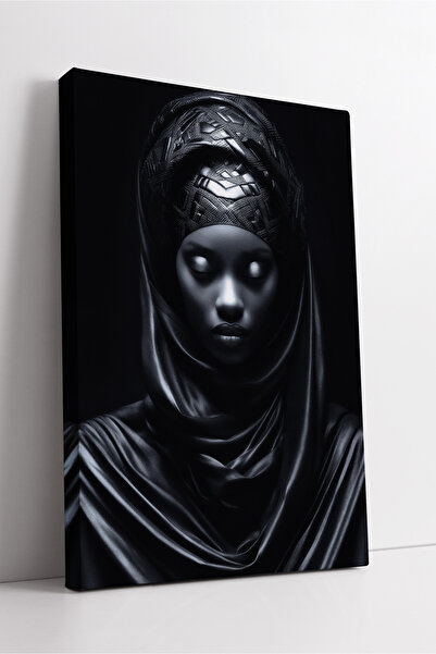 KOSS Dijital Tablou decorativ pe pânză, negru, drapat portrete umani, misteri...