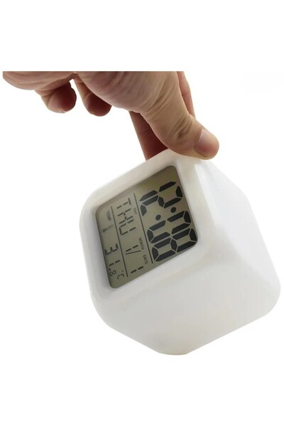 MaffStuff MaffStuff® 8cm Digital Clock with LED, Alarm, Thermometer and Calendar – Modern and Compact Design