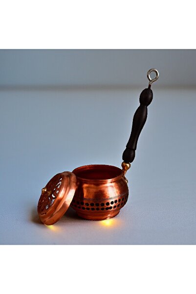 BARITCIOGLU Ahşap saplı Bakır tütsülük buhardanlık