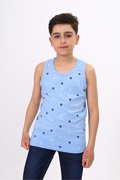 Toontoy Boy's Printed Basic Crew Neck Undershirt