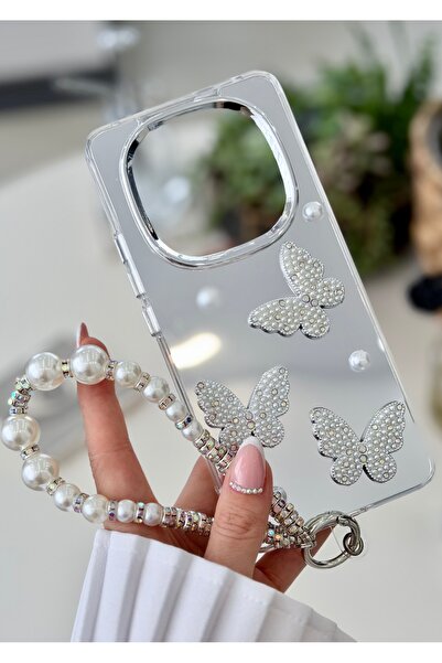 Go Aksesuar Redmi Note 14 pro plus 5g Uyumlu Aynalı Charm Kelebek Oyuncaklı S...