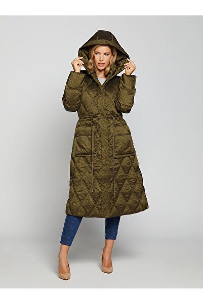 Guess WOMEN'S JACKET - W2BL57 - LUCILLE, KHAKI/METALLIC GOLD