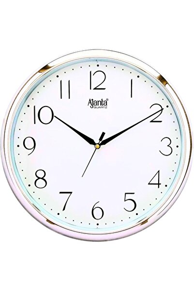 Generic Ajanta Plastic Wall Clock 497-White – 28cm White Dial Analog Quartz Clock with Silver Rim