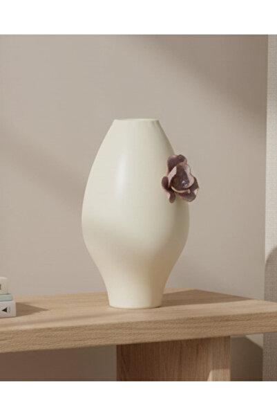 REDTAG White Zaria Embellished Ceramic Vase