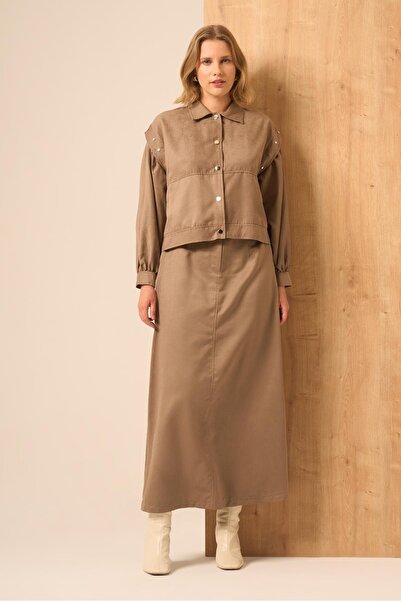 FTZ WOMEN Women's Suede Suit Mink 31238