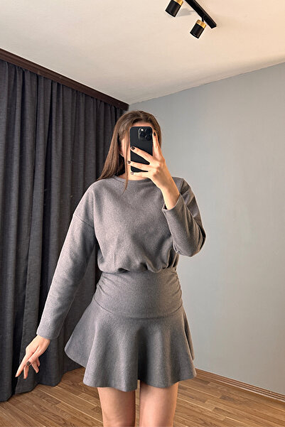 Sorridi Beli Drapeli Eteği Piliseli Mini Elbise