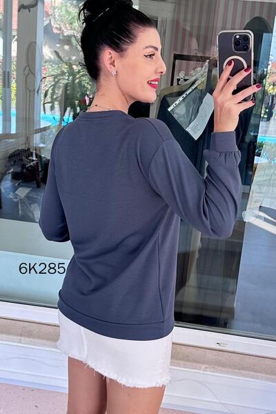 İnce Topuk Collar Detail Modal Sweatshirt 6K285