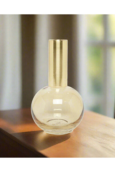 REDTAG Gold Metal And Glass Round Vase