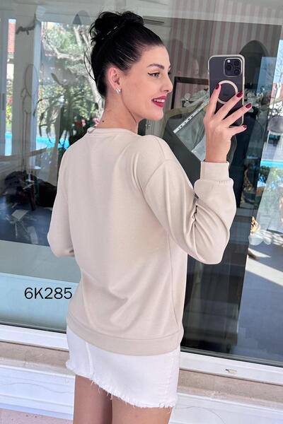 İnce Topuk Collar Detail Modal Sweatshirt 6K285