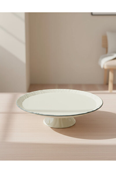 REDTAG White Porcelain Embossed Cake Plate