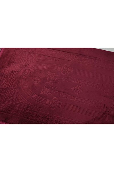 Home Dwell Premium Velvet Prayer Mat 80x120 cm – Anti-Slip with Tasbeeh – Red