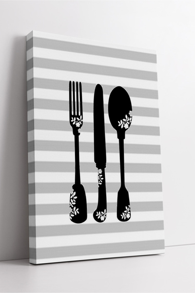 KOSS Dijital Διακοσμητικός μοντέρνος πίνακας σε καμβά κουζίνας με σιλουέτα μα...