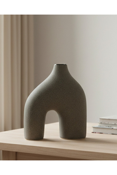REDTAG Grey Ceramic Embellished Vase