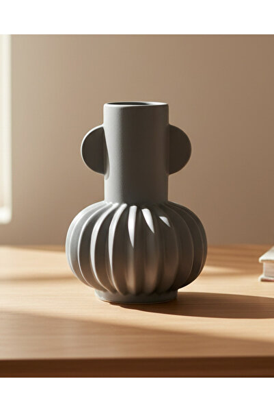 REDTAG Grey Ceramic Embellished Vase