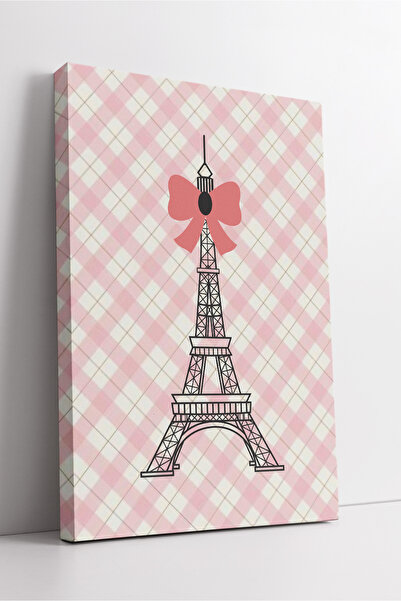 KOSS Dijital Tablou drăguț din pânză cu model roz, cu designul Turnului Eiffe...