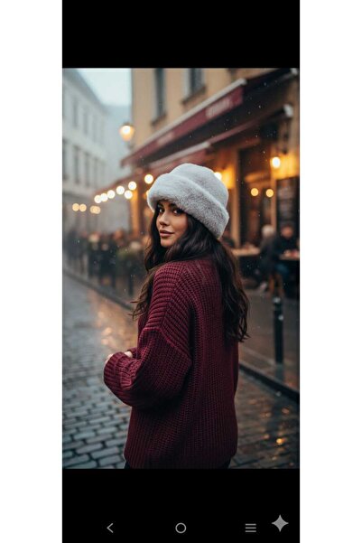 Betülce Trend Triangle Plush Fur Kalpak Hat