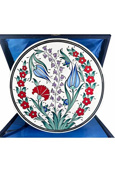 Çini Evi Ottoman Flower Garden Patterned Iznik Plate – Elegant Decorative Ite...