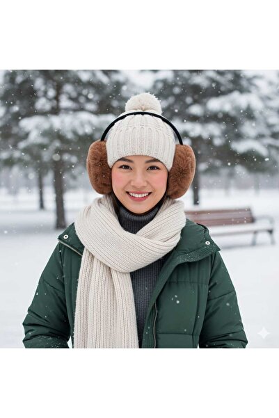 Betülce Foldable soft texture plush earmuff