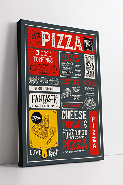 KOSS Dijital Design retro pentru meniul pizza Decor pentru bucătărie Model co...