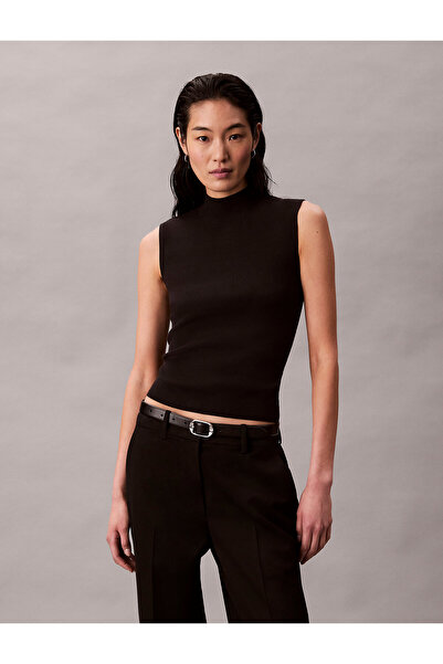 Calvin Klein Viscose Blend Mock Neck Vest