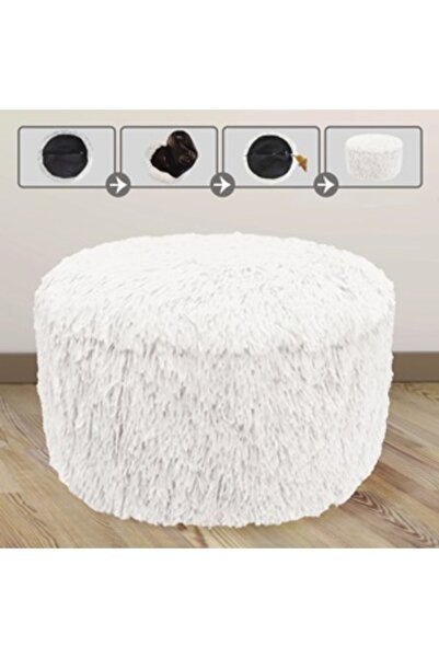 OEM Puff Gonflabil Decorativ Alb Shaggy Ã˜38x20cm
