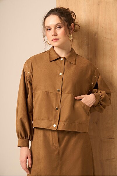 FTZ WOMEN Women's Suede Suit Tan 31238