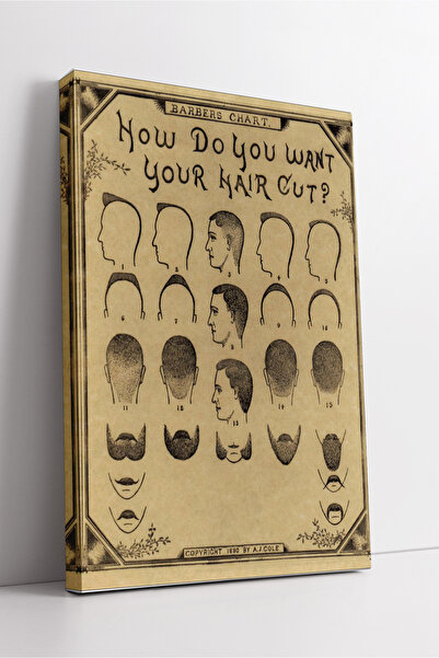 KOSS Dijital Винтидж фризьорска прическа диаграма рисуване платно живопис ста...