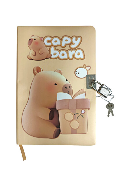 Limmy Capybara Scrapbook (Diary) Locked Notebook 80 Sheets - Hardworking Capybara