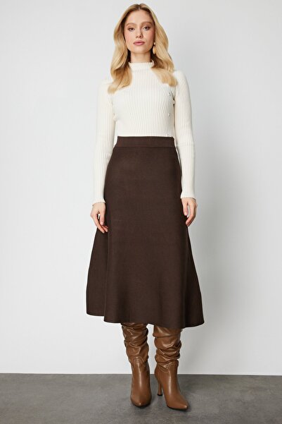 ON Volanlı Midi Boy Triko Etek