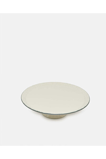 REDTAG White Porcelain Embossed Cake Plate