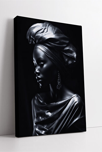 KOSS Dijital Ασημί λαμπερό πορτρέτο ευγενών γυναικών Σχέδιο Afro Elegans Μοντ...