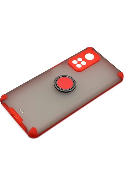 Generic Protective case with magnetic metal ring kickstand for Xiaomi Mi 10T / 10T Pro (Red, Stainless Steel