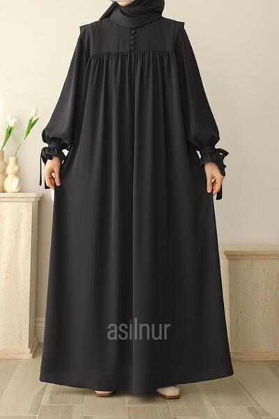 ASİLNUR Zeynep Sleeveless Tie Dress Smoked