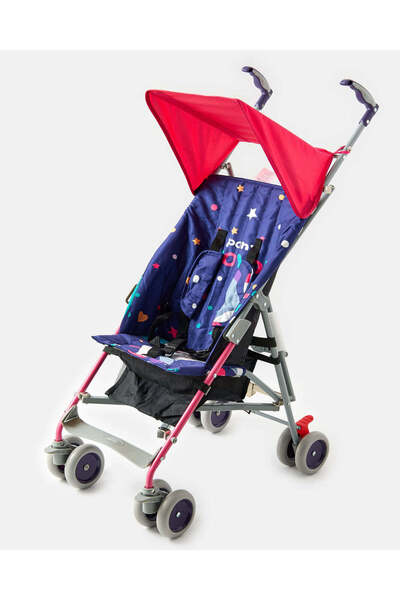 REDTAG Pink Printed Baby Buggy With Round Canopy