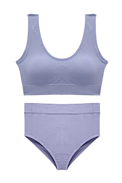 FridayIn حمالة صدر Simplicity بلون سادة مع وصلات بدون حلقة فولاذية وأكمام بدون حمالات ومجموعات حمالة صدر وسروال داخلي