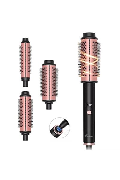 KindKare Perie electrica cu ondulator 3 in 1, capete interschimbabile, contro...