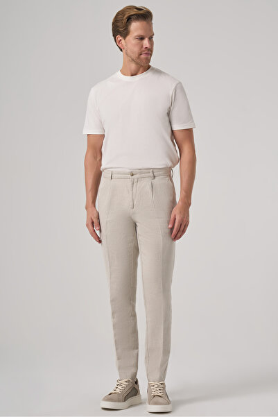 Morven Men's Stone Trend Slim Fit Elastic Trousers